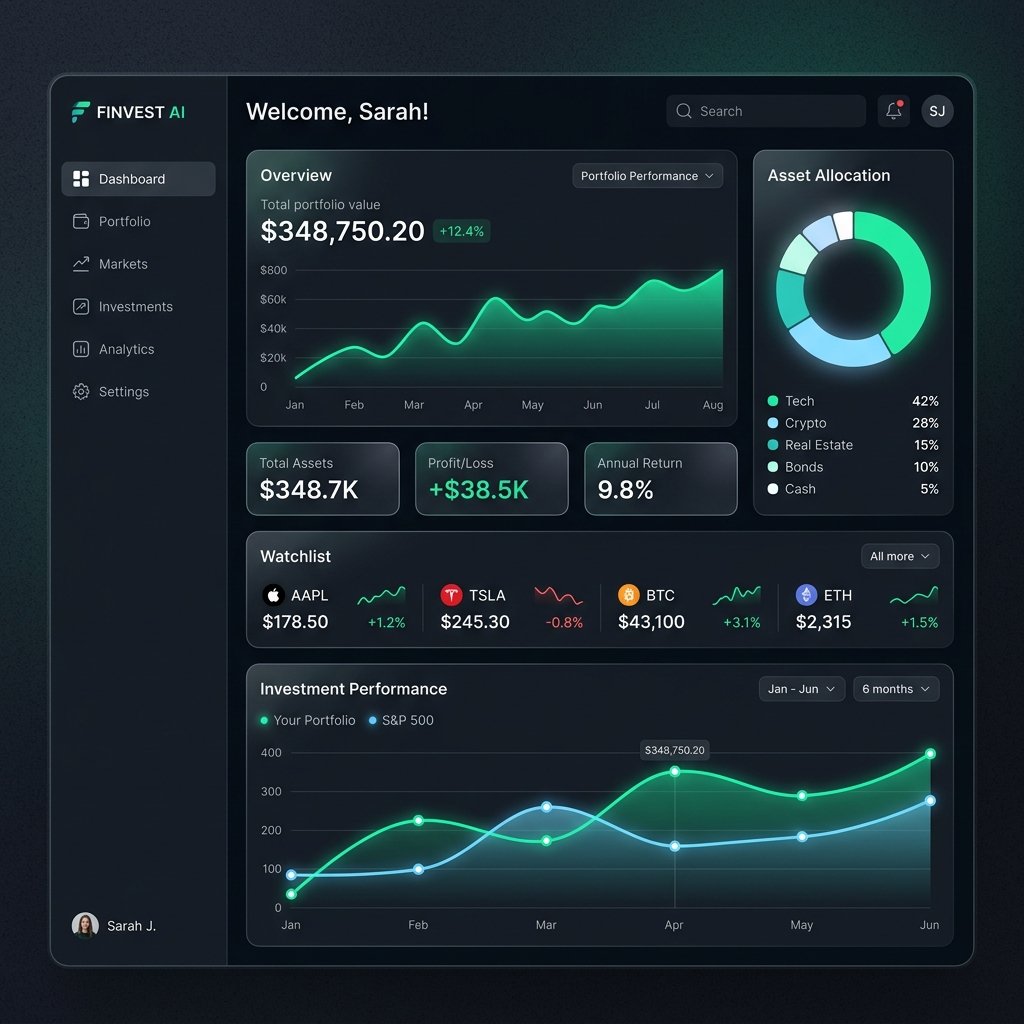 Investment Dashboard Mockup